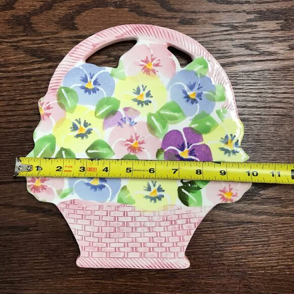 Salute! Italia Made In Italy Ceramic Flower Basket Trivet Or Decor With Crazing - Picture 6 of 7